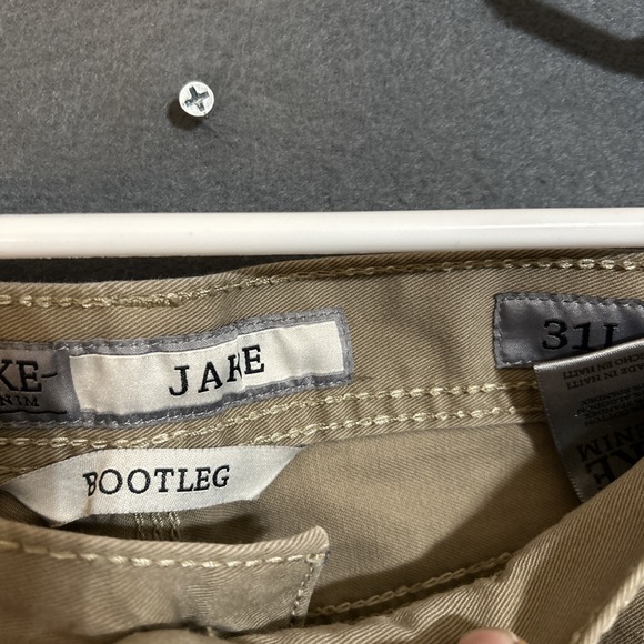 BKE Jeans Mens 30L Brown Jake Boot Leg Denim Embroidered Buckle Western Stretch - Picture 4 of 9